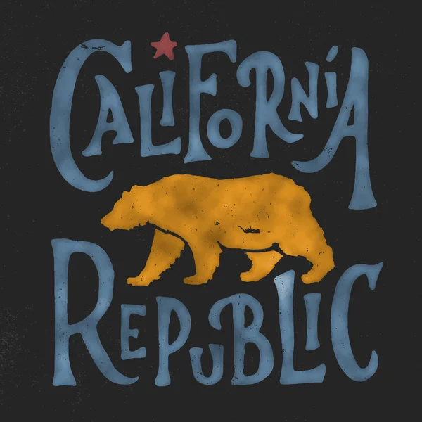 Hand literami projekt California Republic — Wektor stockowy