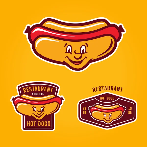 Retro Hotdog Design Elements — Stock Vector