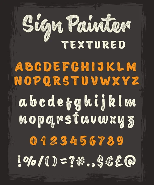Pincel alfabeto texturizado — Archivo Imágenes Vectoriales