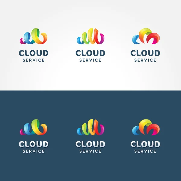Plantillas de logotipo para servicio en la nube — Archivo Imágenes Vectoriales