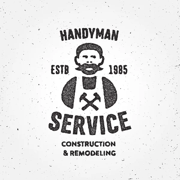 Emblema de carpinteiro Retro Handyman — Vetor de Stock