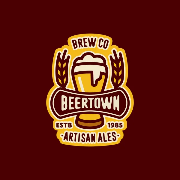 Linha original logotipo da cerveja arte — Vetor de Stock