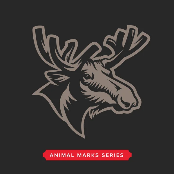 Moose Head original grafisk symbol. — Stock vektor