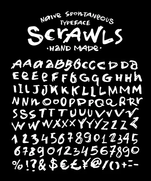 Tipo de letra hecho a mano 'Scrawls' — Archivo Imágenes Vectoriales