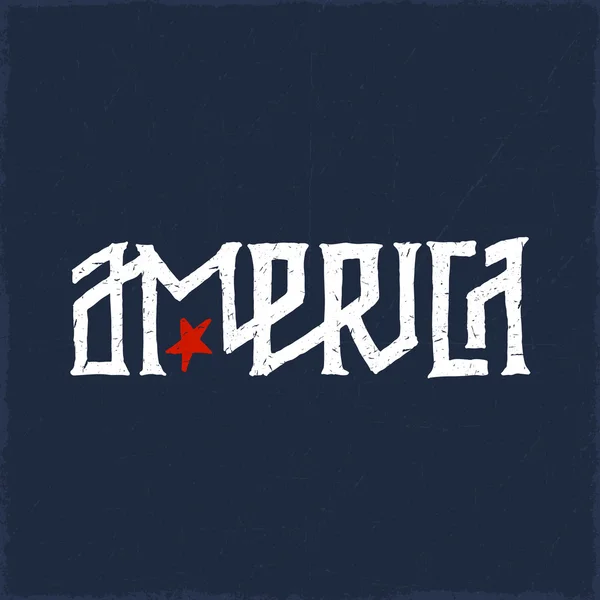 América Vintage mano con letras — Vector de stock