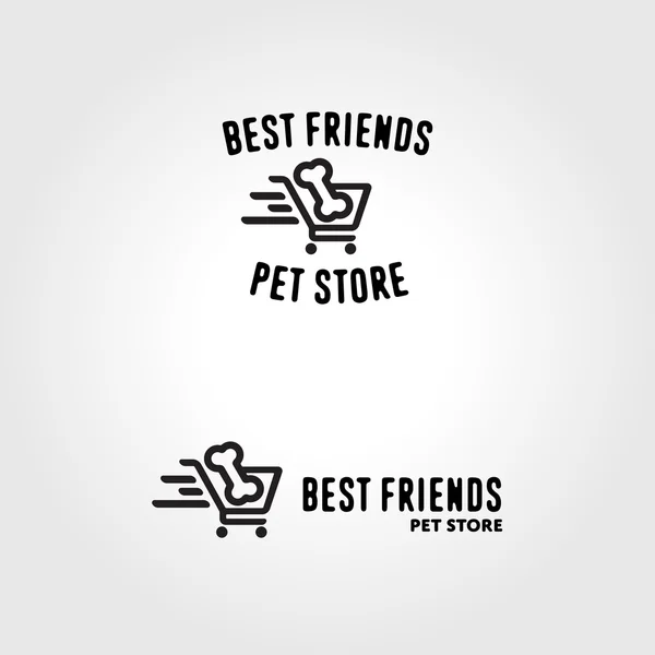 Pet store funny logo template — Stock Vector