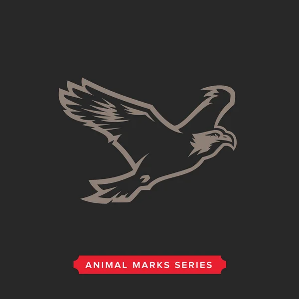 Hawk Bird original grafisk symbol. — Stock vektor
