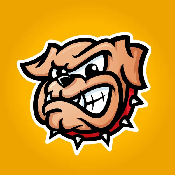 Bulldog huvud med arga ansikte — Stock vektor