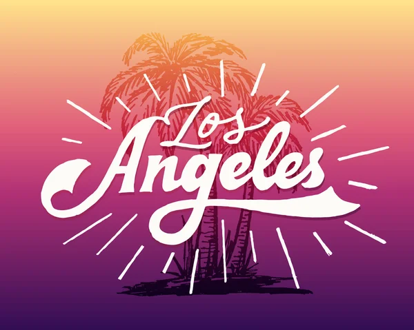Los Angeles Lettrage dessiné à la main — Image vectorielle