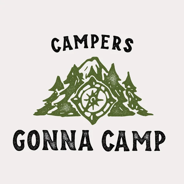 Campers Gonna Camp Camiseta Imprimir — Vector de stock