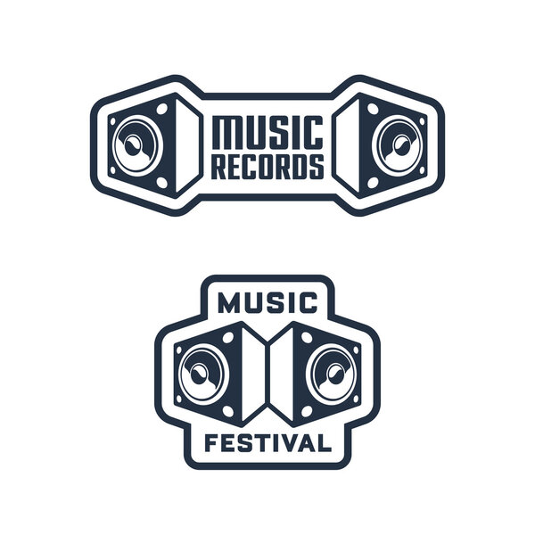 Conjunto de diseños de insignias musicales — Vector de stock