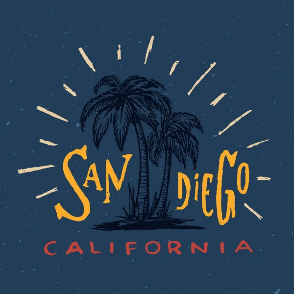 Grafica di San Diego California — Vettoriale Stock