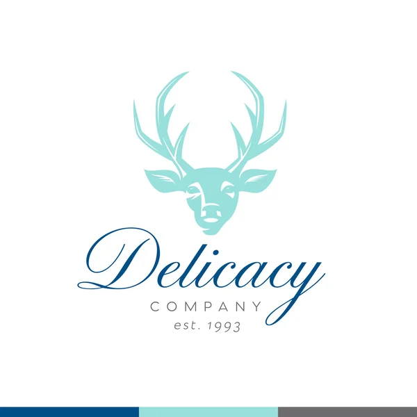 Delicate elegant deer head symbol — Stock Vector