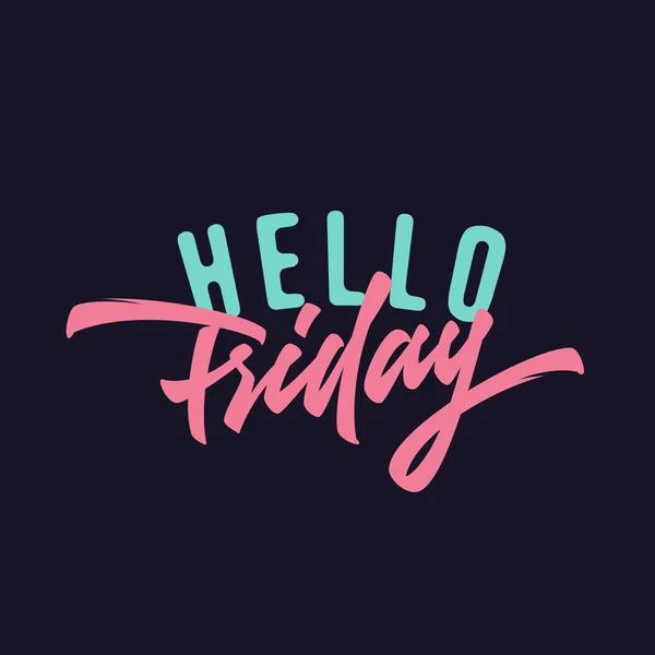 Hello Friday Vintage Print — Stock Vector