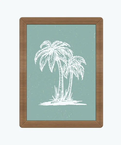 手的绘制的棕榈树 — 图库矢量图片