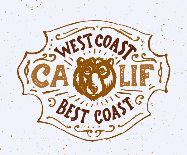 Grafika West Coast Best Coast — Stockový vektor