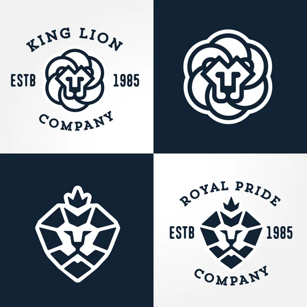 Ensemble de modèles de logo Lion — Image vectorielle