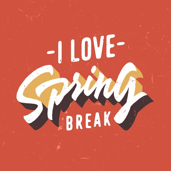 I Love Spring break — Stock Vector