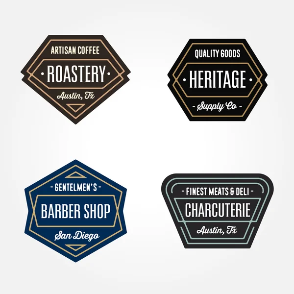 Ensemble de logos de badge rétro — Image vectorielle