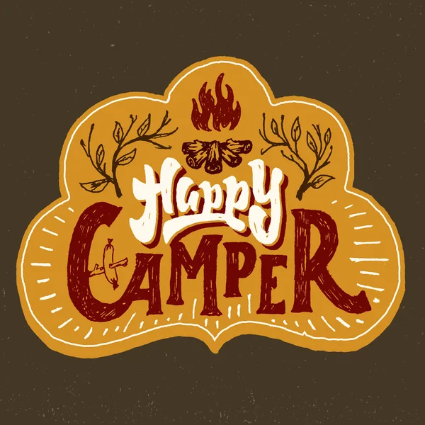 Odznaka Happy Camper — Wektor stockowy