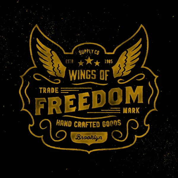 '自由の翼水彩画のロゴデザイン — ストックベクタ