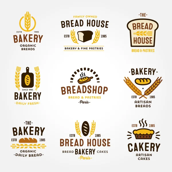 Grote set van bakkerij badges — Stockvector
