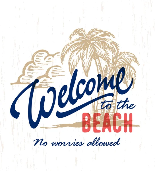 Bem-vindo ao sinal de praia —  Vetores de Stock