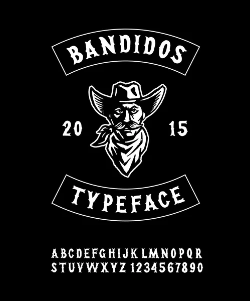 Original Hand Crafted Typeface 'Bandidos' — ストックベクタ