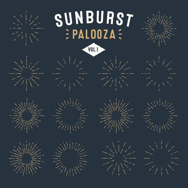 'Sunburst Palooza' Sunburst frames — Stock Vector