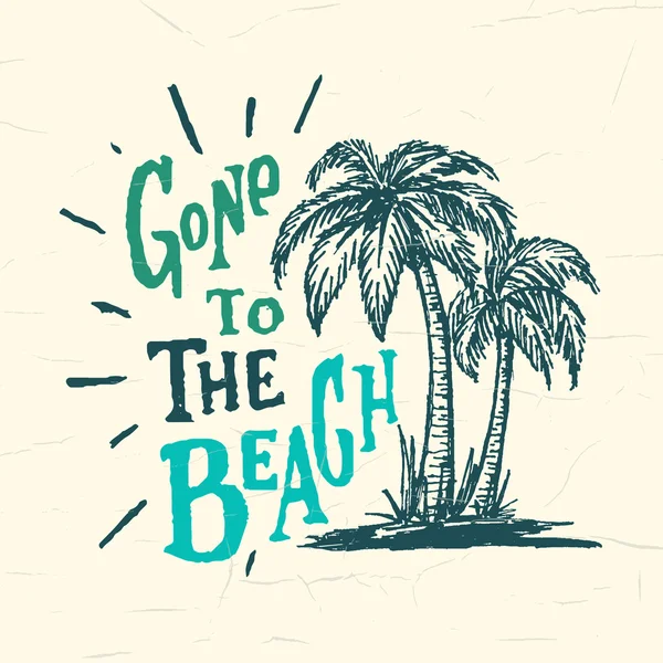 Gone to beach Sign. — Stock Vector