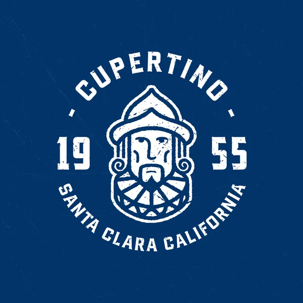 Unofficial seal of Cupertino t shirt — Stock Vector