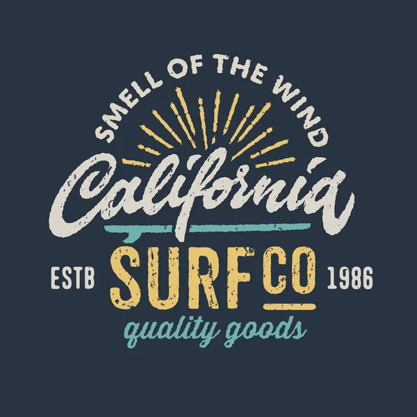 Vintage apparel design for surfing company — Stock Vector