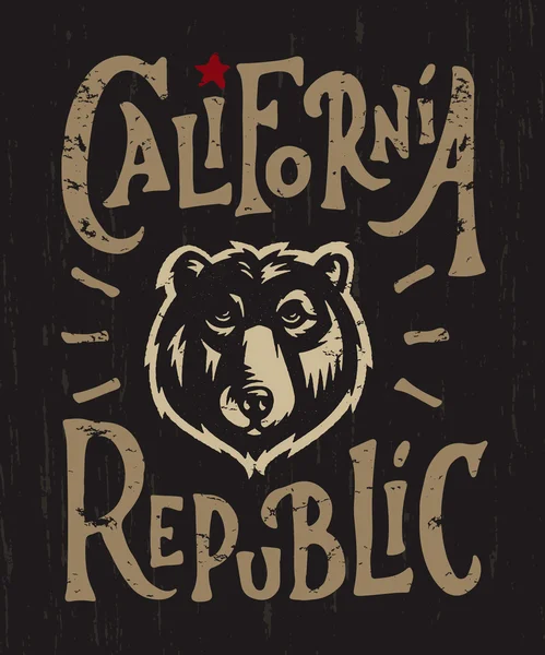 Hand lettered California Republic graphics Vector Graphics