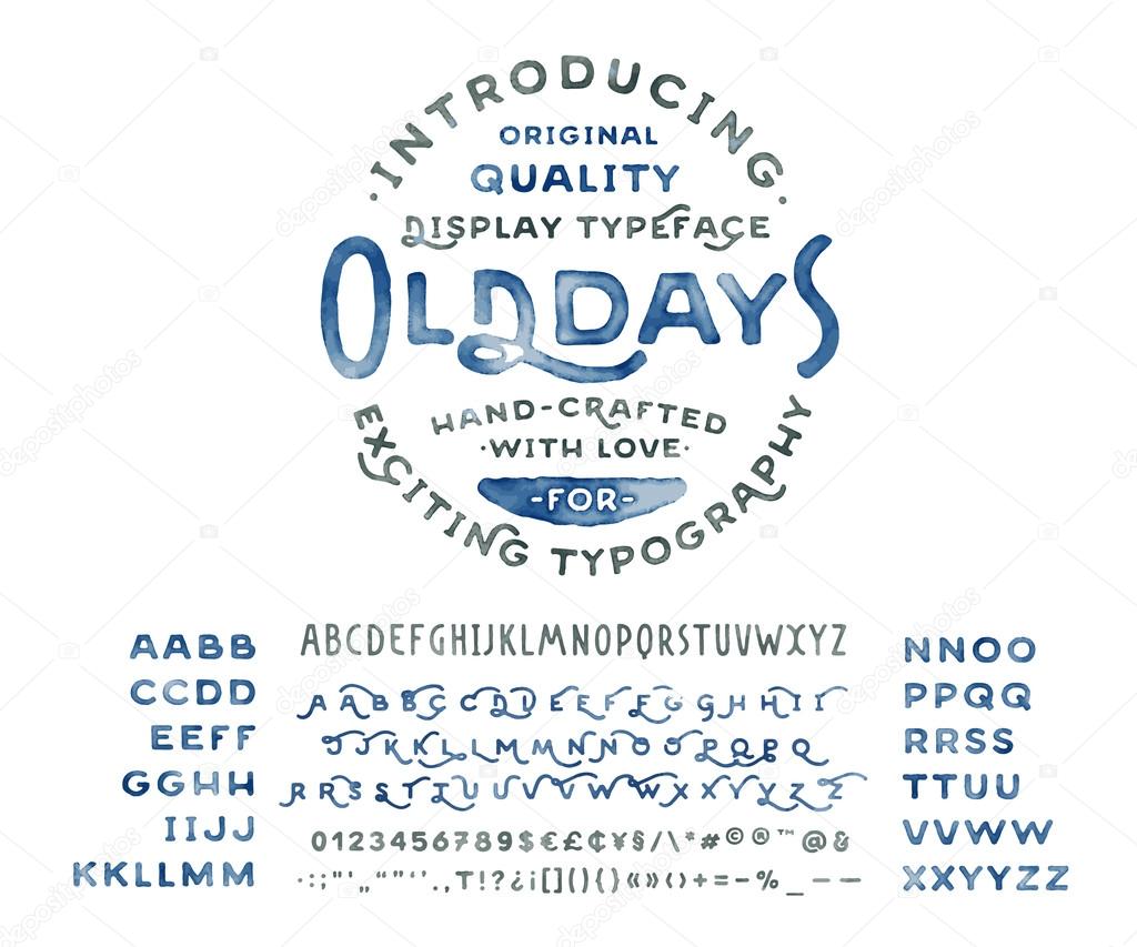 Vintage Watercolor typeface 'Old Days'