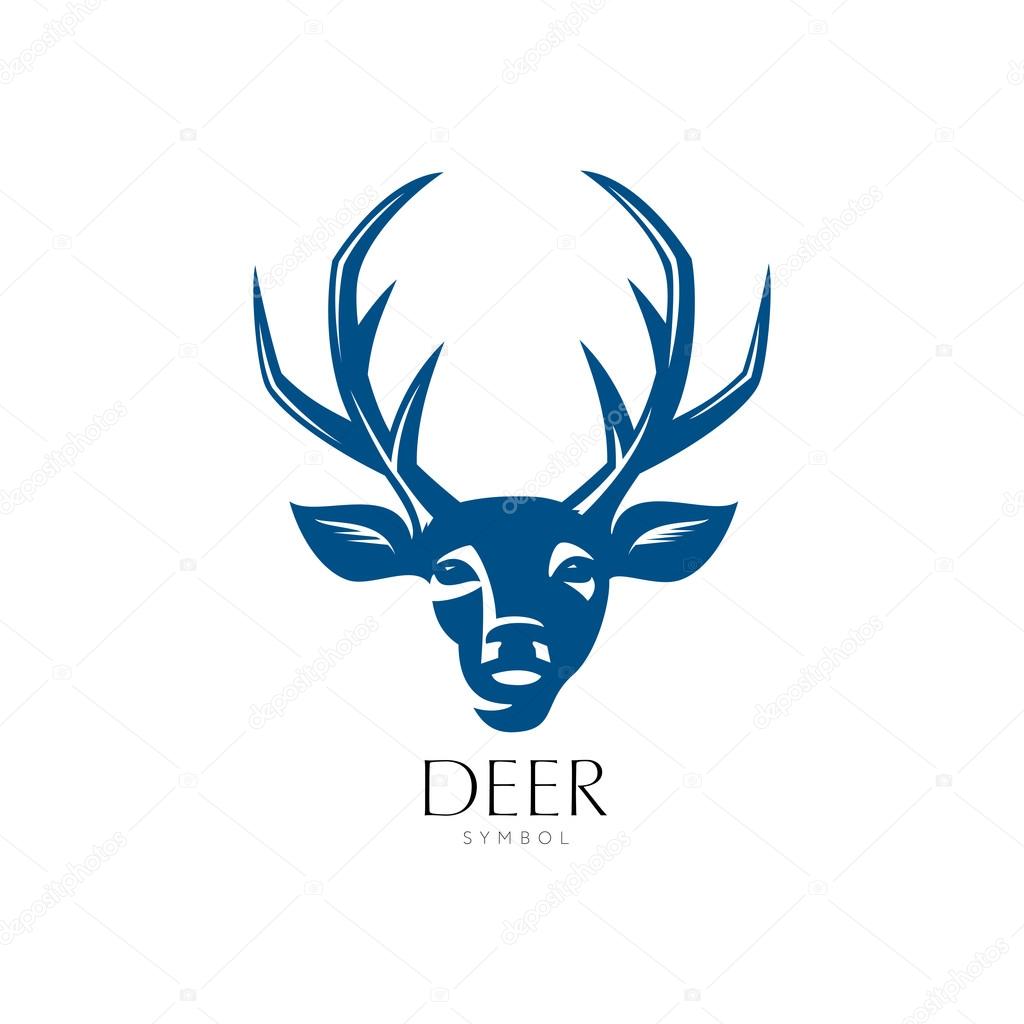 Delicate elegant deer head symbol 