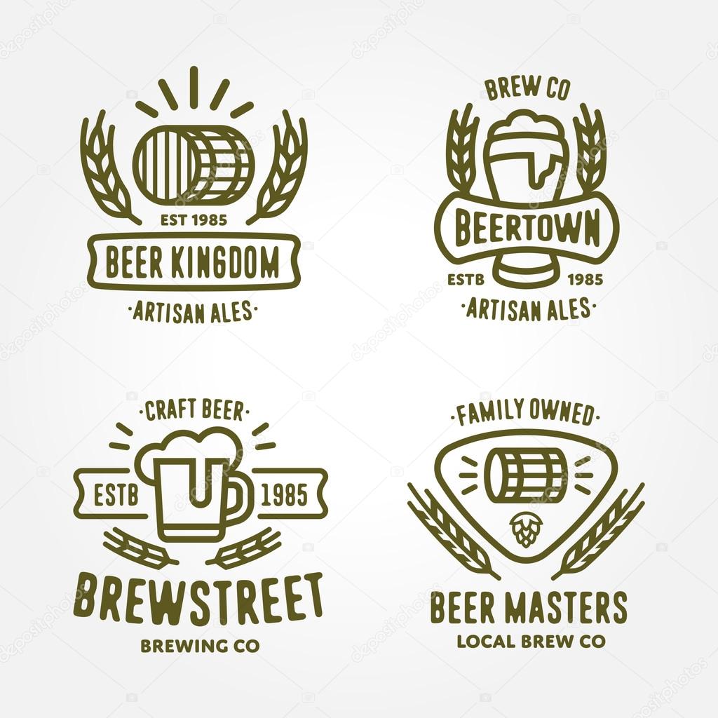 Set of beer logo design elements