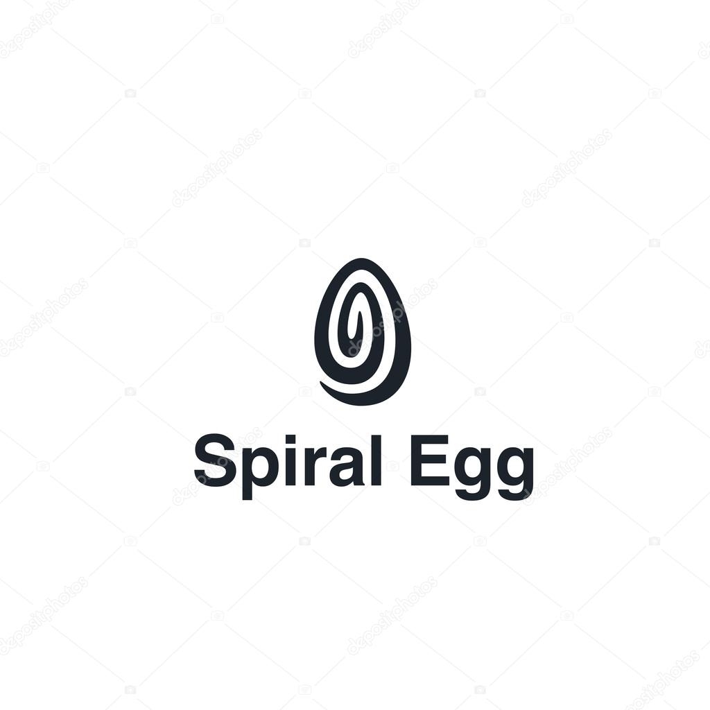 Spiral Egg Conceptual Minimal Symbol. Memorable Visual Metaphor. Represents the Concept of Creation, Maternity, Rebirth, Progress, Reproduction, Fertility, Dynamic Movement, Expanding Energy etc