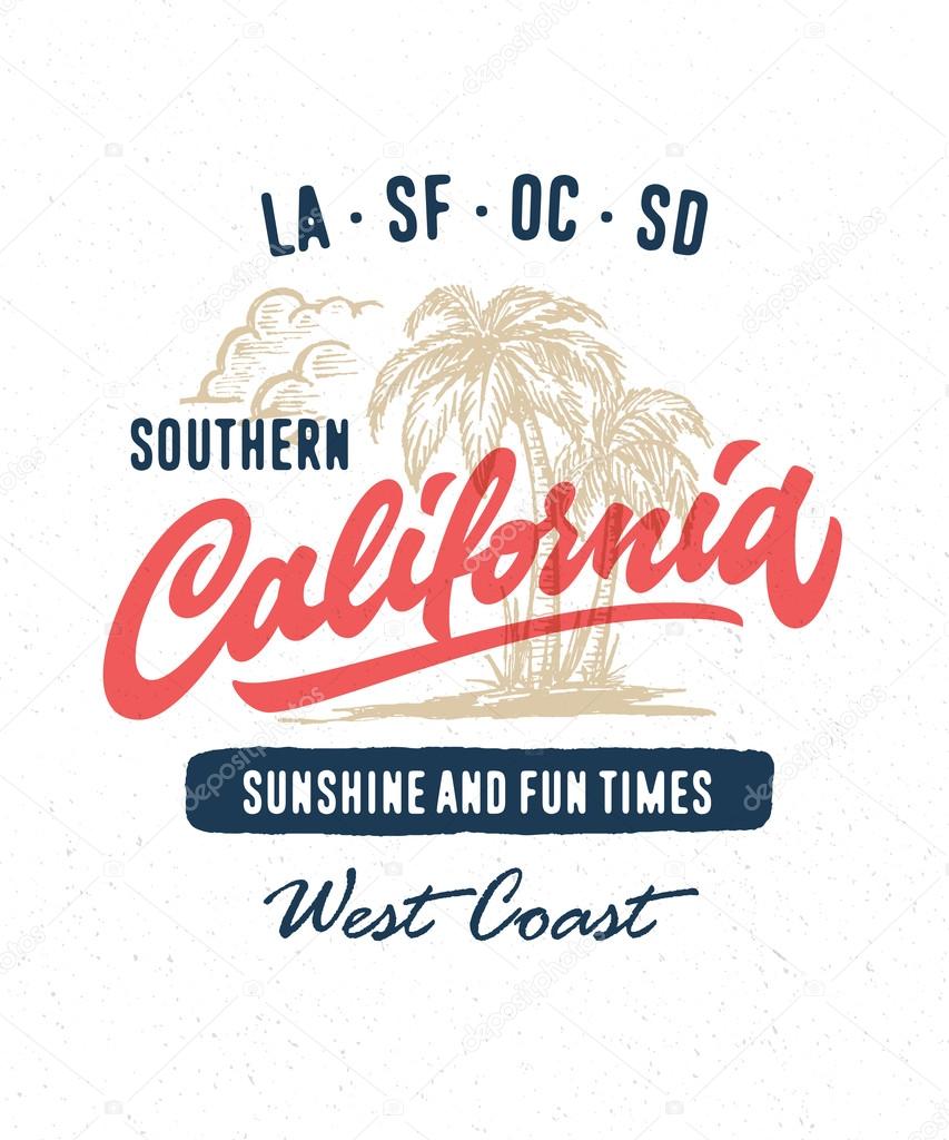 southern California apparel t shirt design