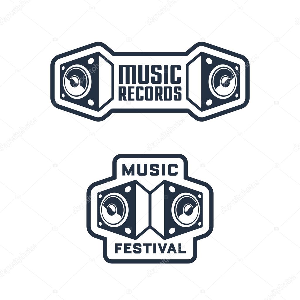 Set of Musical Badge Designs
