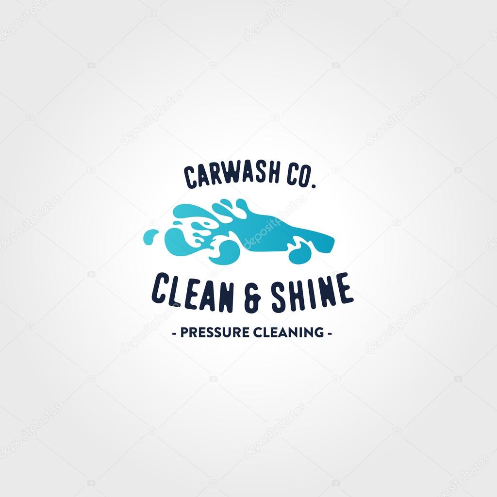 Car Wash creative badge, logo template