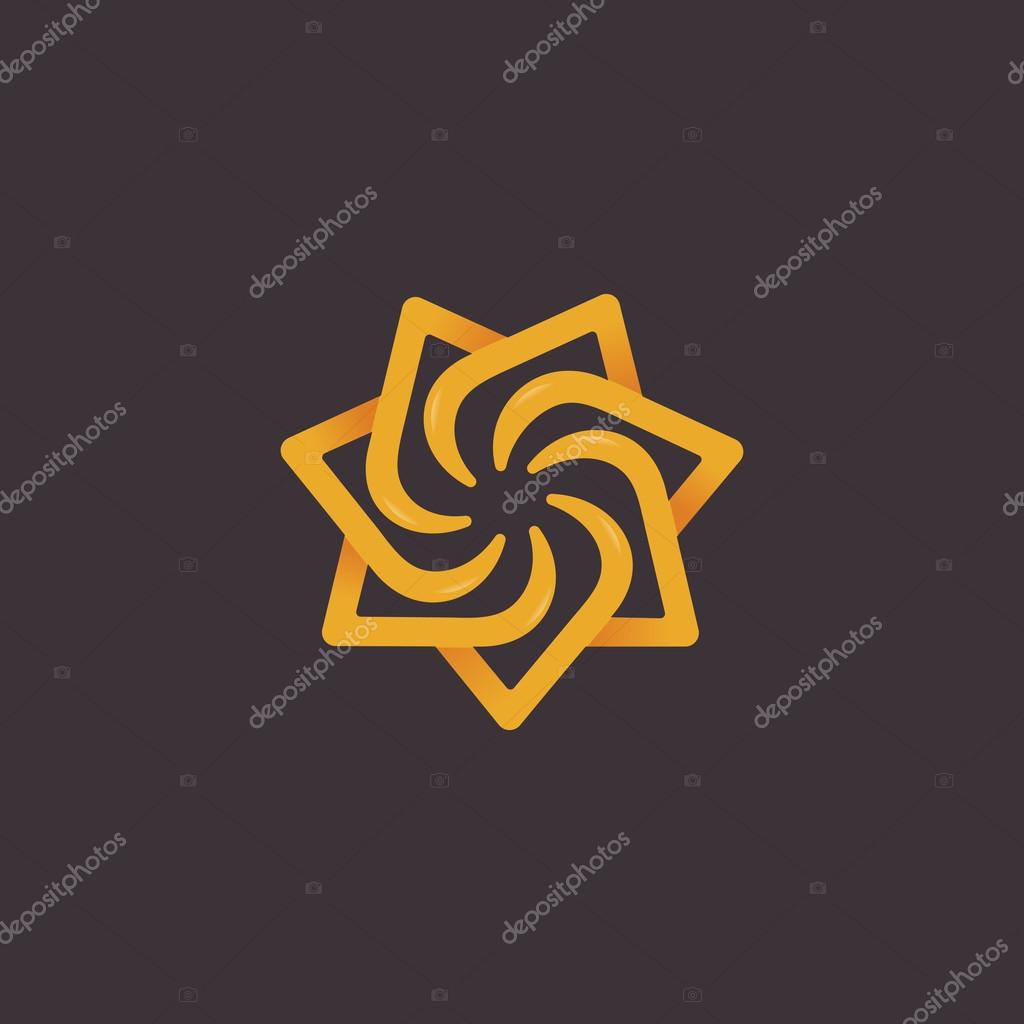 Abstract Solar Graphic Symbol. Represents Authority, Energy, Warmth, Success, Stability, Confidence, Being, Life, Vitality, Love, Passion, Perfection, Godhead, Eye of God etc. Vector Illustration.