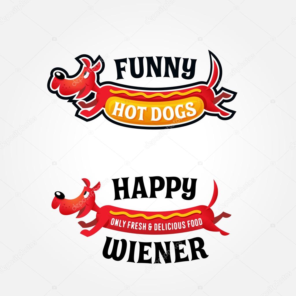 Funny Colorful Hotdog Logo Template Stock Vector C Tortugastudio