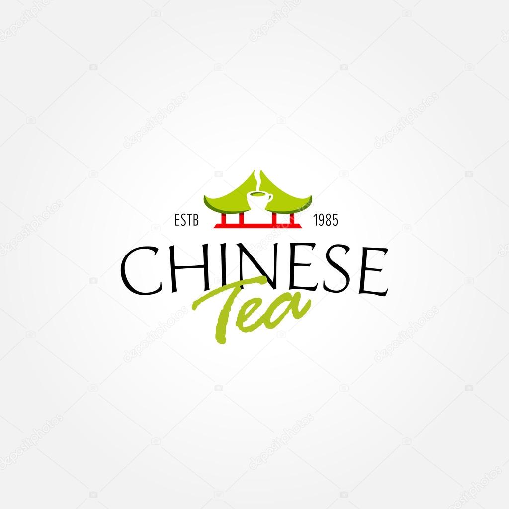 Chinese Tea logo Symbol Icon for Tea shop, cafe Tea house, restaurant