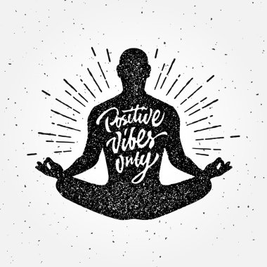 Vintage Meditasyon giyim baskı 