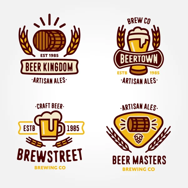 Set of beer logo design elements — Stock Vector