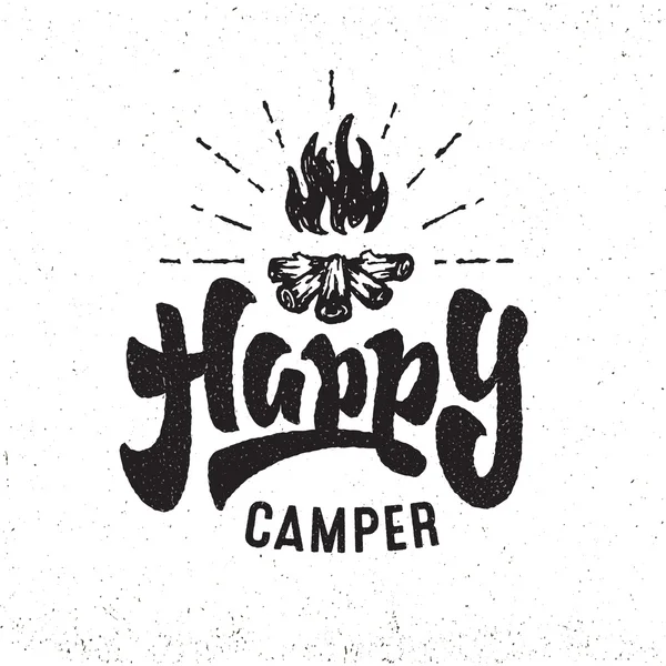 Badge Camper heureux — Image vectorielle