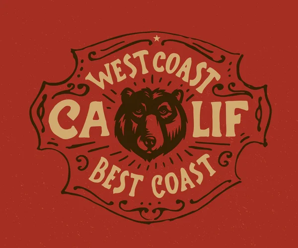 Grafika West Coast Best Coast — Stockový vektor