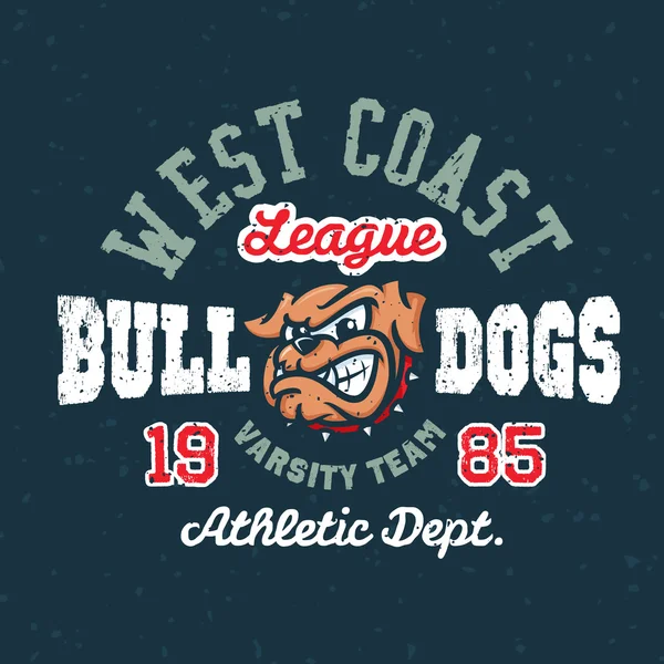 Vintage bulldog apparel design — Stock Vector