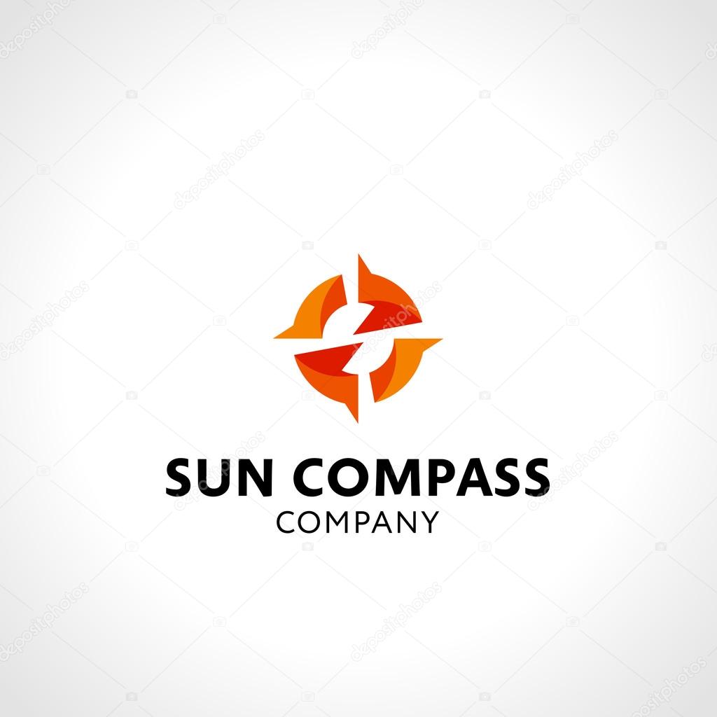 Smart and Dynamic Graphic Symbol Suggesting Sun and Compass Shape. Expresses Success, Confidence, Optimism, Wanderlust, Energy, Power, Vigour, Warmth, Vitality etc. Vector Illustration.