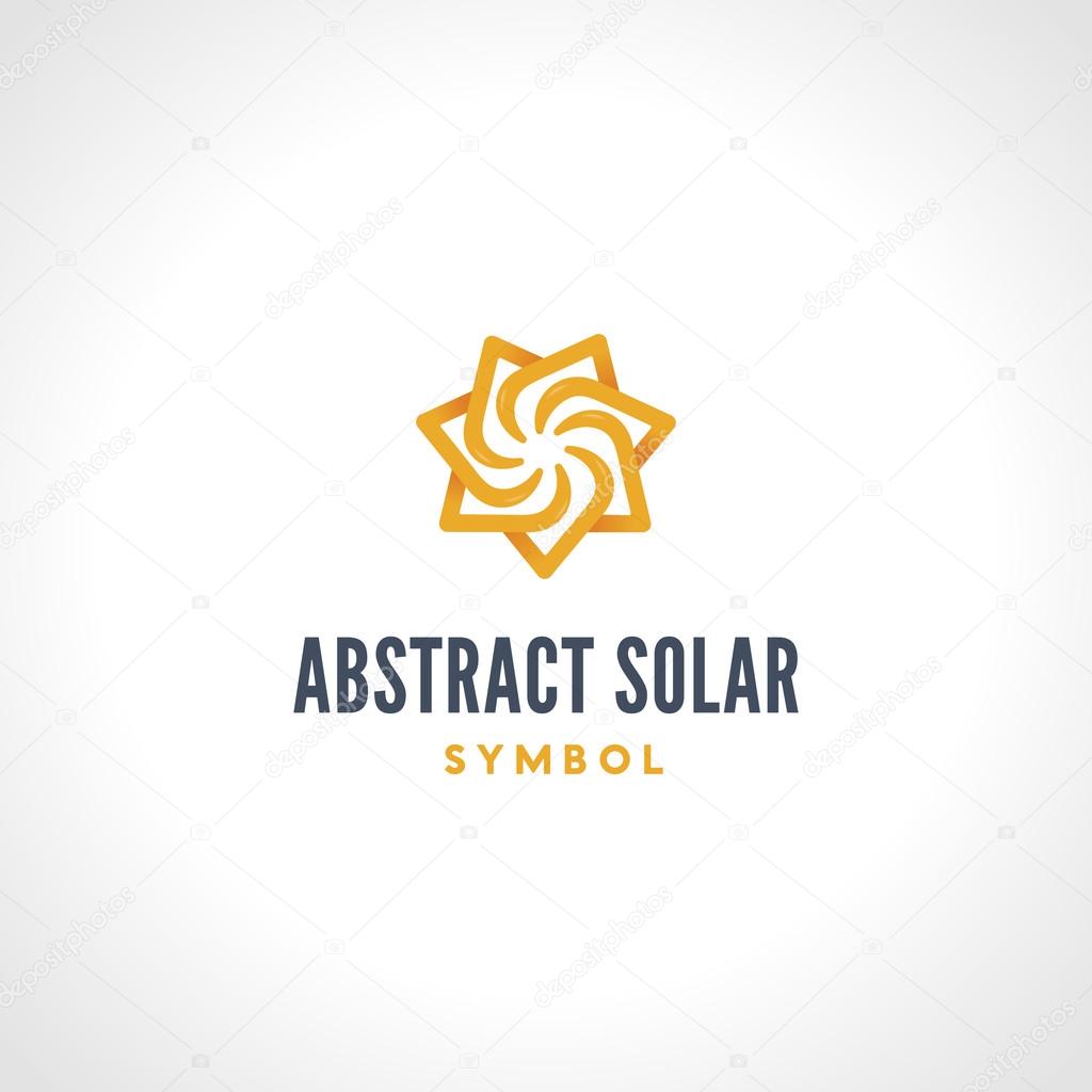 Abstract Solar Graphic Symbol. Represents Authority, Energy, Warmth, Success, Stability, Confidence, Being, Life, Vitality, Love, Passion, Perfection, Godhead, Eye of God etc. Vector Illustration.